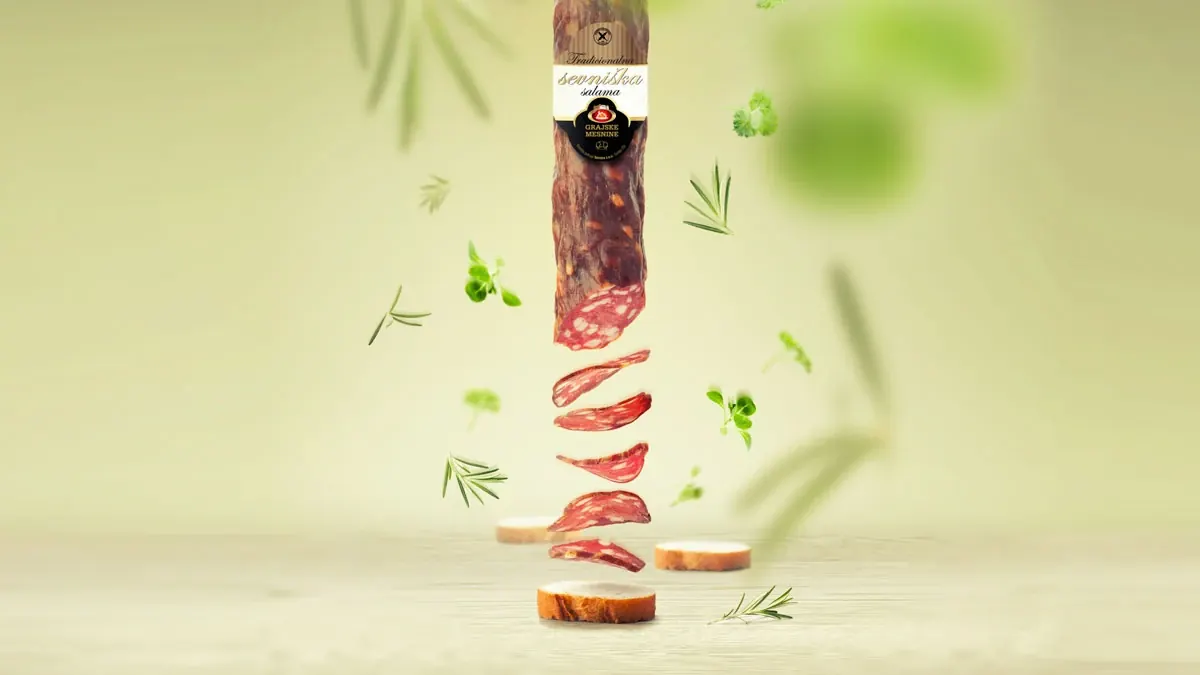 Reklamna fotografija sevniške salame